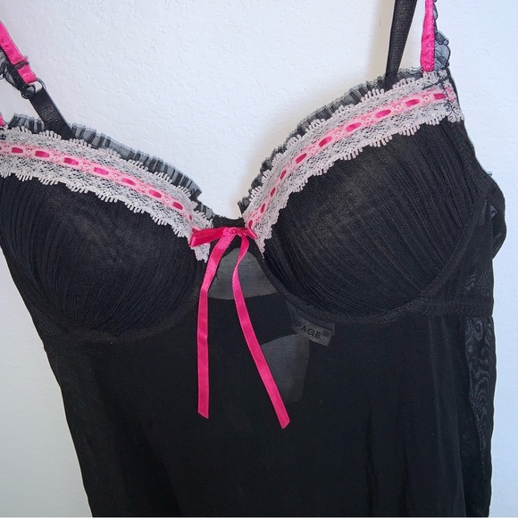 Rampage Y2k Intimates Bustier Pink Bow Slip Dress Women’s Small - Picture 2 of 10